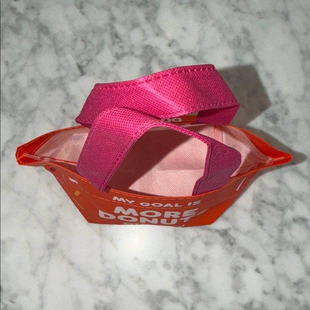 Dunkin' Limited Edition Orange/Pink Donut Mini Tote Bag - Picture 4 of 5